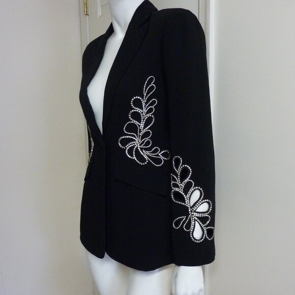 Cinq a Sept Cheyenne Rhinestone Paisley One-Button Blazer - Picture 12 of 13